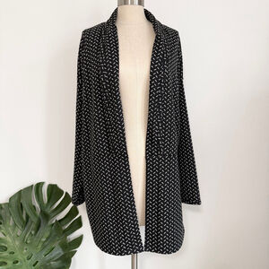 BCBGeneration Black & White Patterned Open Front Cardigan Women's Large BCBG